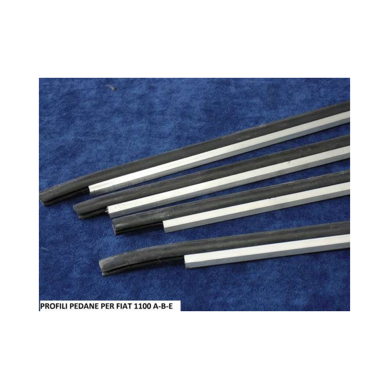 SIDE ALUMINIUM TRIM WITH RUBBER FIAT 1100 A-B-E 508C (4 PARTS)