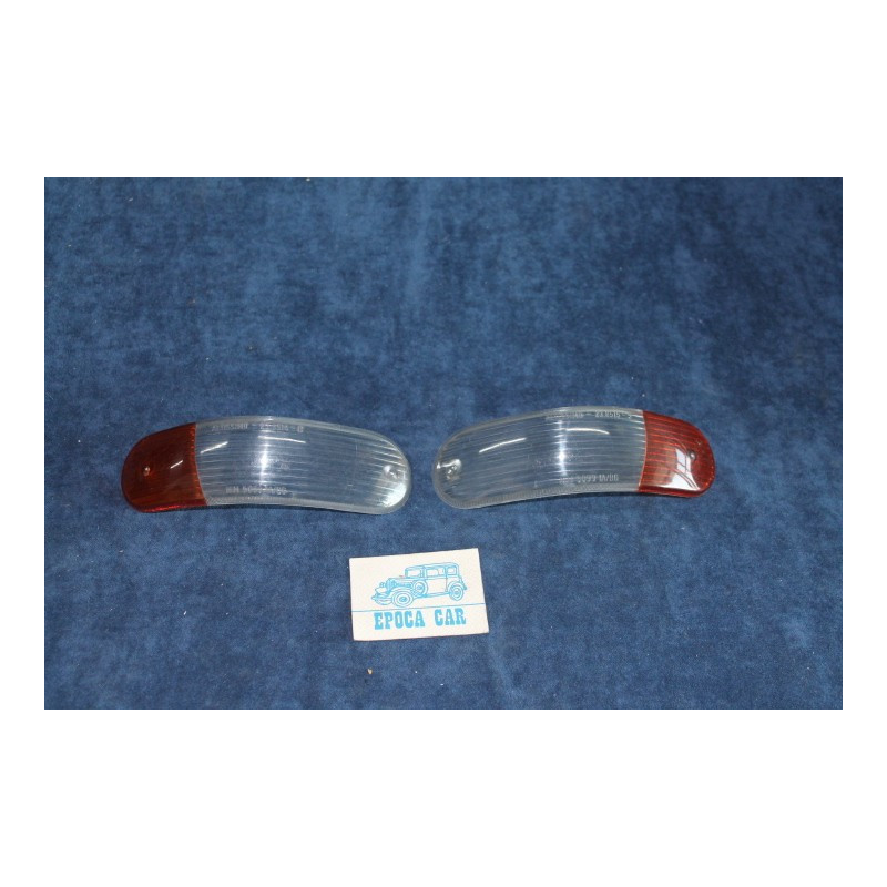 FLAVIA BN 2°S.   COPPIA PLASTICHE BICOLORI PER FANALINI ANT. CON DISEGNO ORIZZONTALE   ALTISSIMO