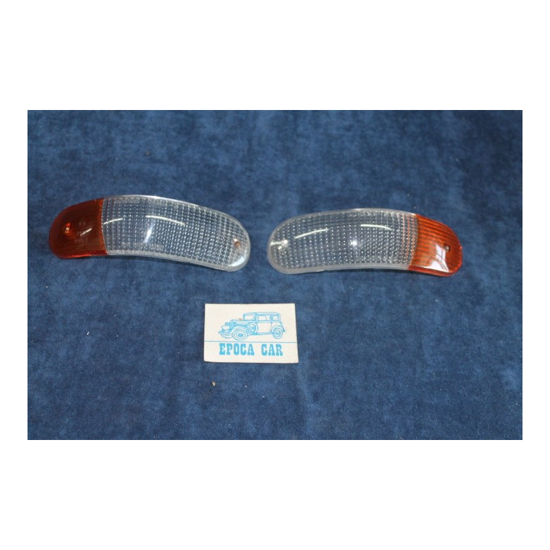 FLAVIA BN 2°S.   COPPIA PLASTICHE BICOLORI PER FANALINI ANT. CON DISEGNO PUNTINATO   ALTISSIMO