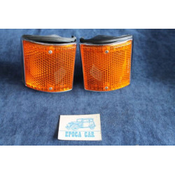 128  PAIR ORANGE METAL LIGHTS   CATALUX