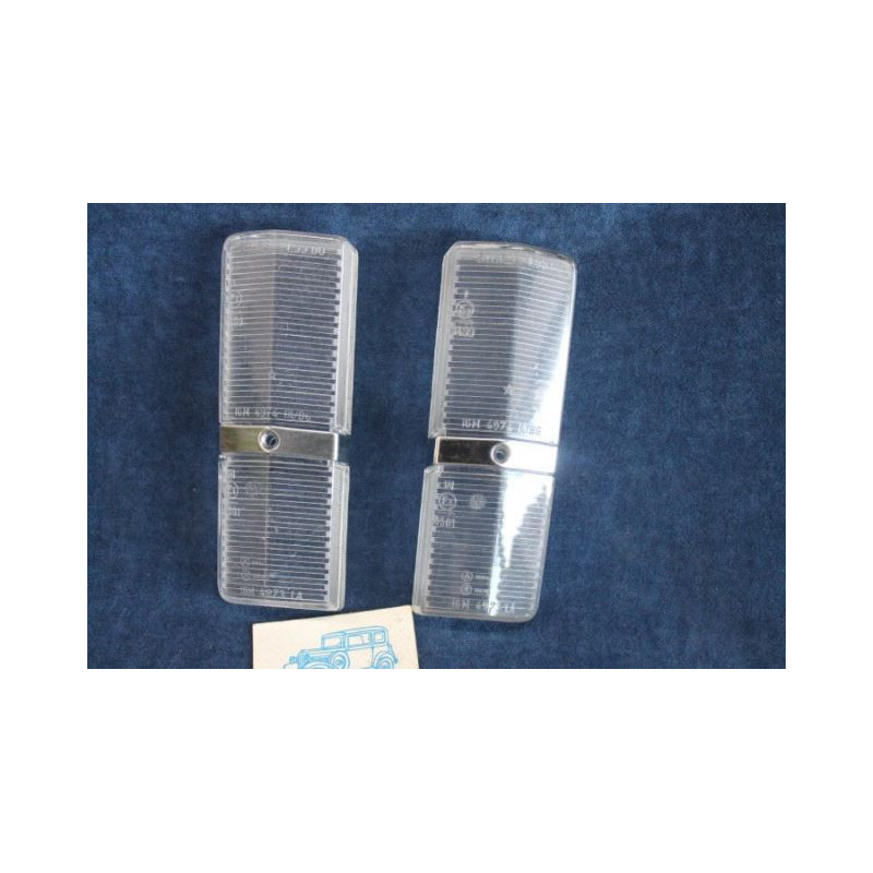 125 1°S  COPPIA PLASTICHE TRASPARENTI PER FANALINI ANT.   STARS