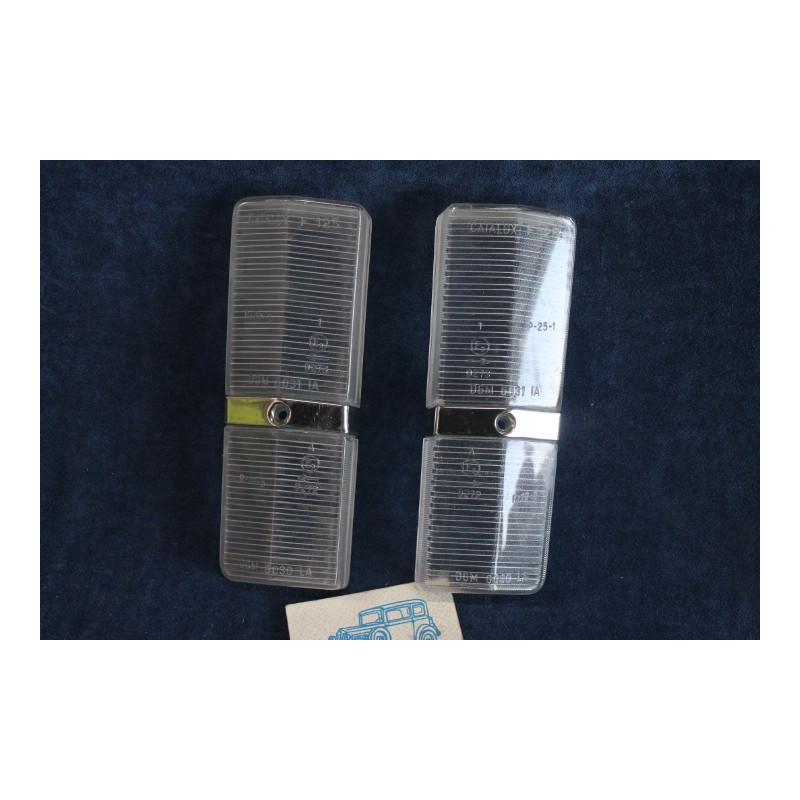 125 1°S  COPPIA PLASTICHE TRASPARENTI PER FANALINI ANT.   CATALUX