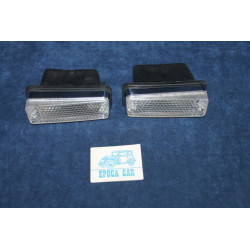 124 SPORT COUPE'  PAIR CLEAR FRONT LIGHTS WITH CAPS   STARS