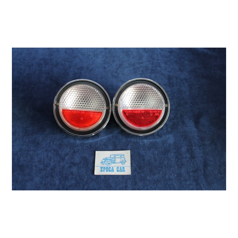 850 SPORT COUPE'  PAIR WHITE  RED REAR LIGHTS   STARS
