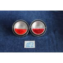 128 RALLY  PAIR WHITE  RED REAR LIGHTS   STARS