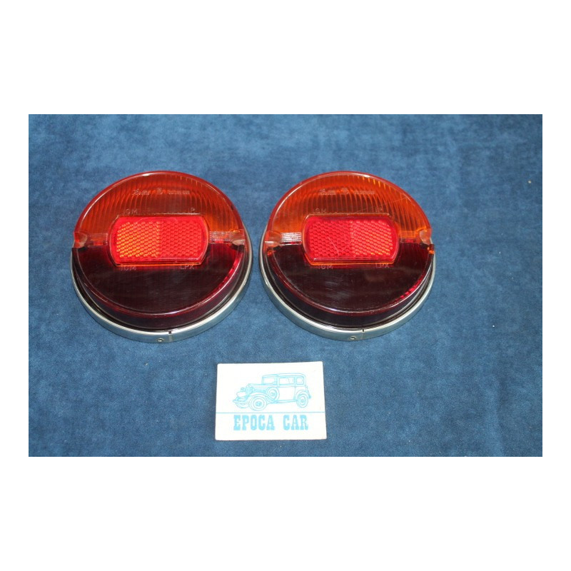 850 SEDAN 1°S   PAIR LENSES FOR REAR LIGHTS (METAL CIRCLES)   BELLU'