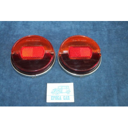 850 COUPE' 1°S  PAIR LENSES FOR REAR LIGHTS (METAL CIRCLES)   BELLU'