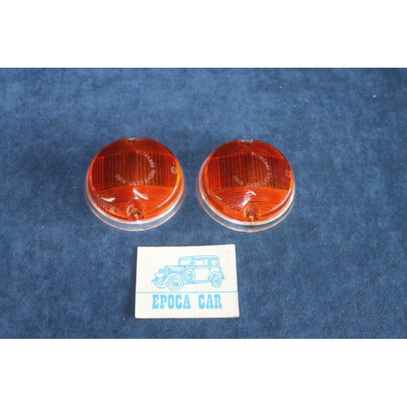 124 COUPE' 1°S  PAIR ORANGE LENSES FOR FRONT LIGHTS