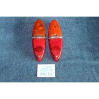 1100 (1958)  COPPIA PLASTICHE ARANCIO-ROSSE PER FANALINI POST.   ALTISSIMO