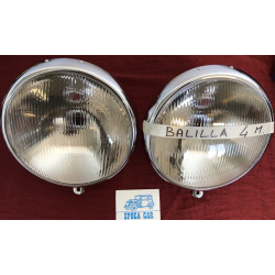 COPPIA GRUPPI OTTICI BALILLA 4 MARCE (PARABOLA+ VETRO+PARABOLA+PORTALAMPADE)