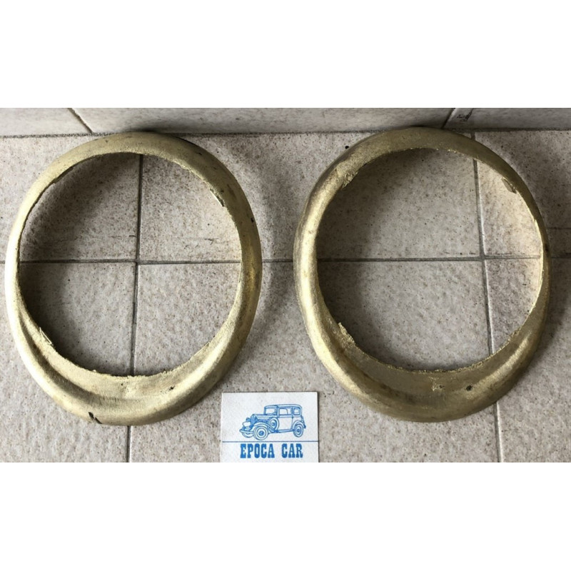 HEADLAMP RINGS DAINA E CISITALIA MODELS  IN BRASS TO ADAPT  NOT CHROME PAIR 