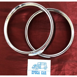 PAIR HEADLAMP INNER RIMS BRASS CHROMED