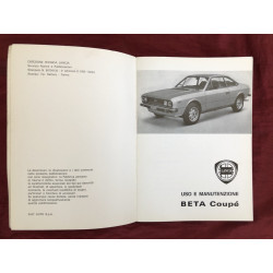 BETA COUPE LANCIA HPE     LIBRETTO USO E MANUTENZIONE (3°EDIZIONE I-1980)