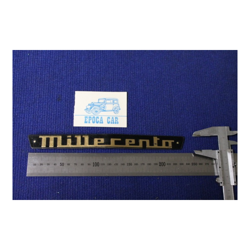 FIAT 1100 SCRITTA IN PLASTICA NERA PER MASCHERINA
