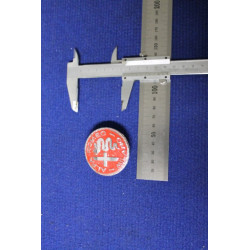 BADGE RED COULOR  METAL CHROME  52 DIAMETER