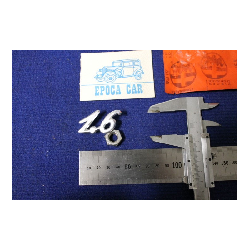 SCRITTA "1.6"  SPESSORE GROSSO  METALLO CROMATO