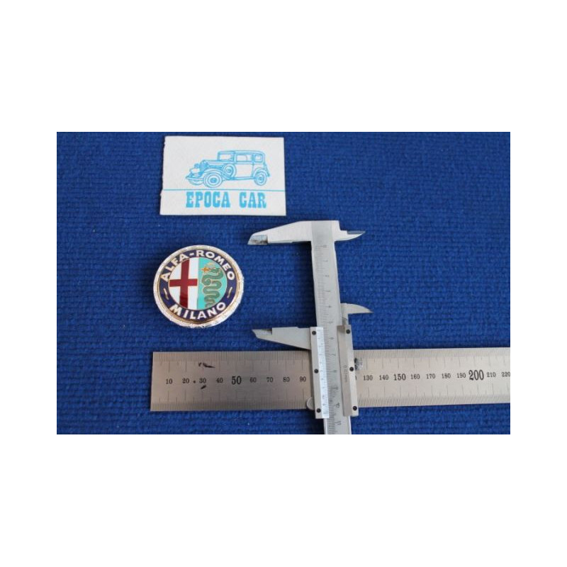 BADGE "ALFA ROMEO MILANO" COULORED METAL FOR GIULIETTA, 1900, 2000 2600 TOURING  UNTILL 1960