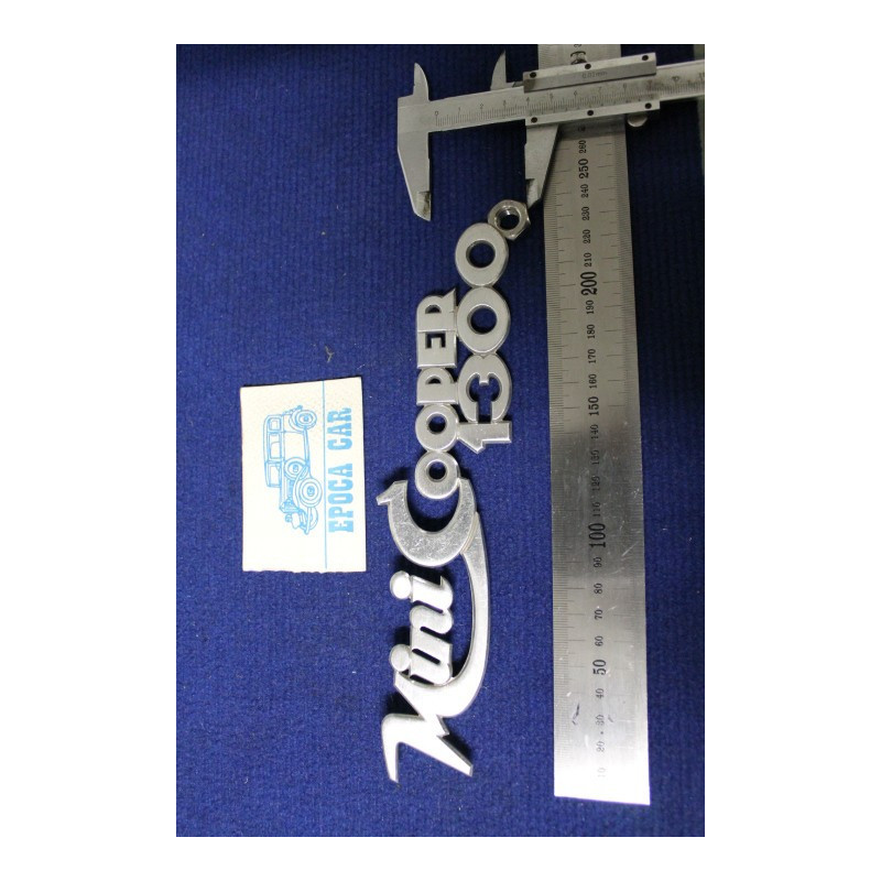 SCRITTA "MINI COOPER 1300" (LUNGHEZZA 225 mm) METALLO CROMATO