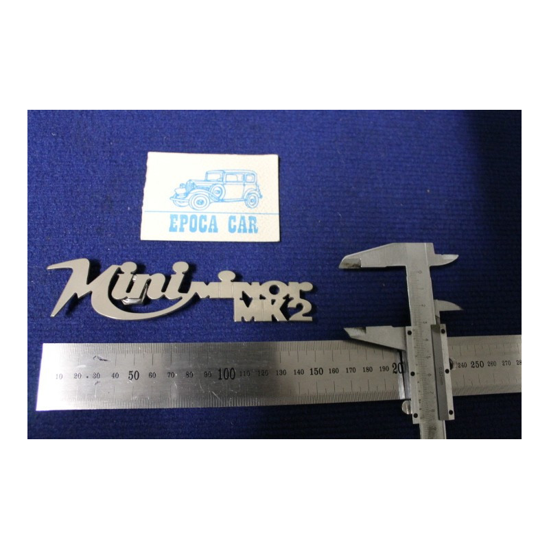 SCRITTA "MINI MINOR MK2" (SPESSORE FINO) METALLO OPACO