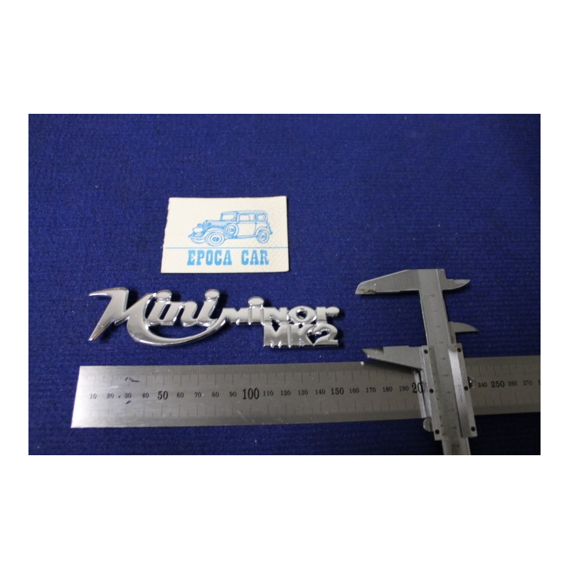 EMBLEM "MINI MINOR MK2" ( BIG THICKNESS) METAL CHROME