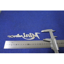 SCRITTA "MINI MINOR" (SPESSORE FINO) METALLO CROMATO