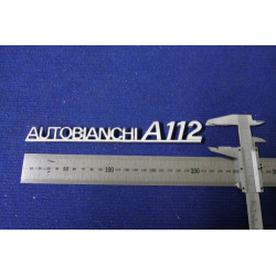 SCRITTA "AUTOBIANCHI A 112" (TIPO GRANDE) METALLO CROMATO