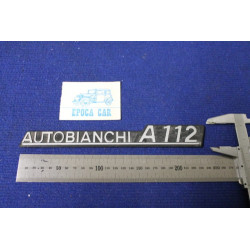 EMBLEM "AUTOBIANCHI A 112" WHITE WRITING  PLASTIC