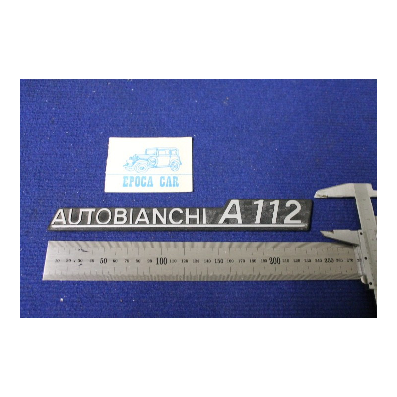 SCRITTA "AUTOBIANCHI A 112" SCRITTA BIANCA   PLASTICA