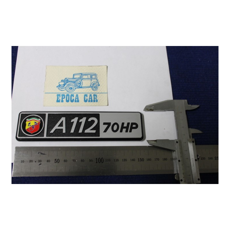 SCRITTA "ABARTH A112 70HP"   IN PLASTICA