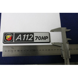 SCRITTA "ABARTH A112 70HP"   IN PLASTICA