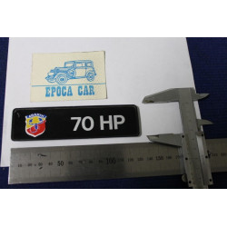 SCRITTA "ABARTH 70HP"  PLASTICA NERA