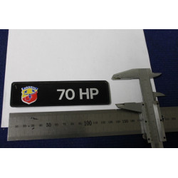 SCRITTA "ABARTH 70HP"  PLASTICA NERA
