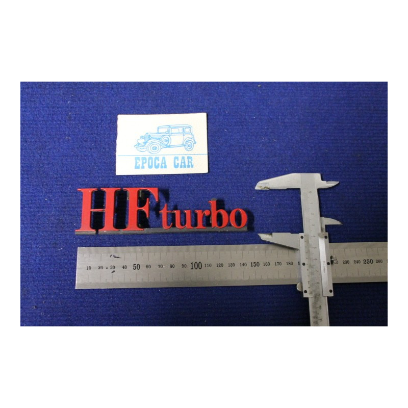 SCRITTA "HF TURBO" METALLO VERNICIATO ROSSO (USATA)