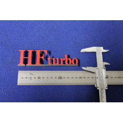 EMBLEM "HF TURBO" RED METAL (USED)