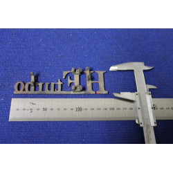 EMBLEM "HF TURBO" RED METAL (USED)