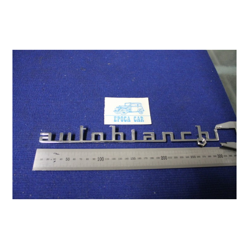 SCRITTA "AUTOBIANCHI"  LUNGHEZZA  305 mm   METALLO CROMATO