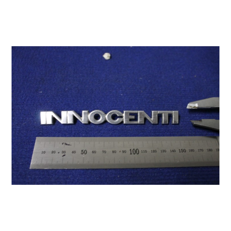 SCRITTA "INNOCENTI" (TIPO CORTO 150mm)   METALLO CROMATO