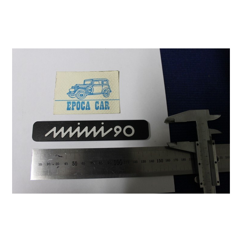 SCRITTA "MINI 90"  METALLO SMALTATO NERO OPACO