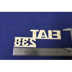 EMBLEM "FIAT 238"  WHITE PLASTIC