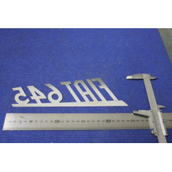 EMBLEM "FIAT 645"   METAL CHROME