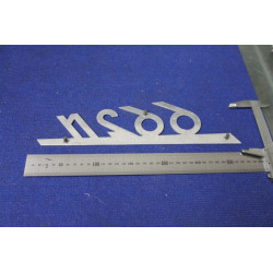 EMBLEM "662 N"  METAL CHROME