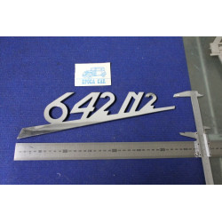 EMBLEM "642 N 2"  METAL CHROME