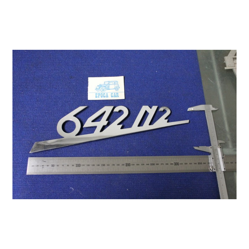 EMBLEM "642 N 2"  METAL CHROME