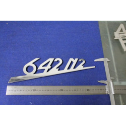 EMBLEM "642 N 2"  METAL CHROME