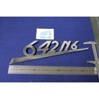 SCRITTA "642 N 6"  METALLO CROMATO