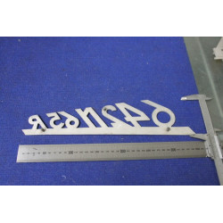 SCRITTA "642 N 65 R"   ALLUMINIO