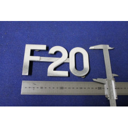 EMBLEM "F 20"  METAL CHROME