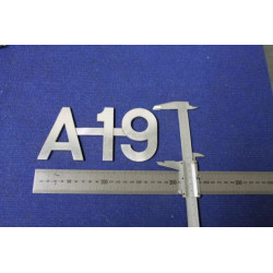 SCRITTA "A 19"   METALLO CROMATO