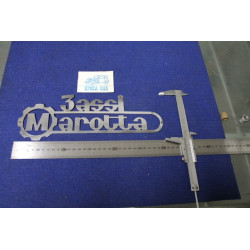 SCRITTA "3 ASSI MAROTTA" METALLO CROMATO