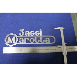 SCRITTA "3 ASSI MAROTTA" METALLO CROMATO